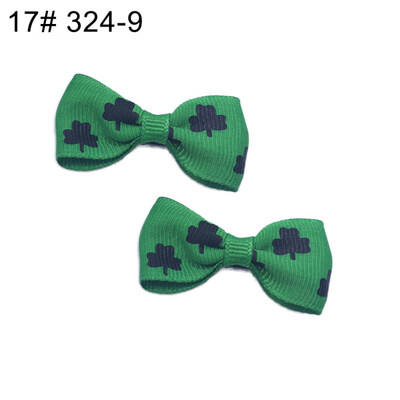 

12Pcs Lovely Saint Patricks Day Shamrock Girls Hair Clip Bow Hairpin Headwear