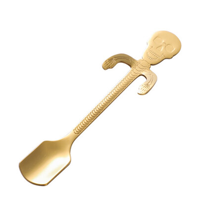 

Multicolor Coffee Stir Spoon Stainless Steel Innovative Skull Salad Fruit Fork Stirring Spoon Teaspoon Dessert Tea Spoon