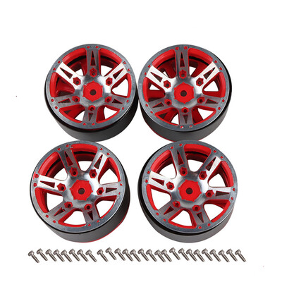 

Replacement for 110 SCX10 90046 D90 TRX-4 4pcs Red RC Rock Crawler Metal Wheel Rim 19 Inch BEADLOCK