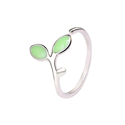 

Sterling Silver Color Green Leaves Buds Bracelets For Women Fashion Jewelry
