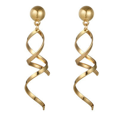 

Drop Jewelry Spiral Alloy Fashion Line Ear fashion Hook Womens Spiral Dangle Lovely Charm Earrings