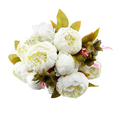 

Gobestart 1 Bouquet Vintage Artificial Peony Silk Flowers Bouquet For Decoration