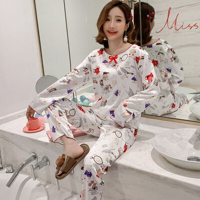 

Fashion Women Lingerie Set Cute Print Large Size Casual Set Home Service Casual Korean Princess Two-piece Pajama Set