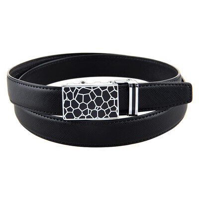 

BPSTAR Womens Automatic Buckle Genuine Leather Ladys Ratchet Holeless Belt Business High Quality Womens Real Belt for Pants
