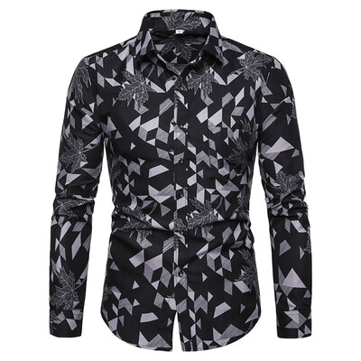 

Tailored Mens New Fashion Printed Long Sleeve Shirts Slim Comfortable Long Sleeve Shirt
