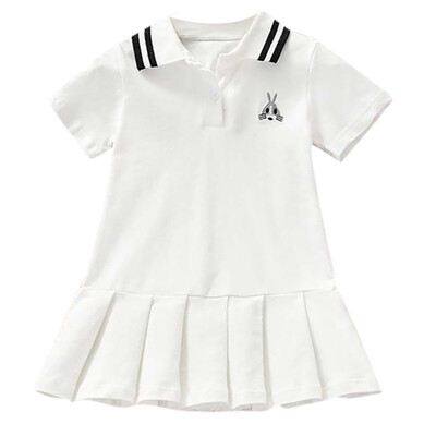 

Girl Dress Summer Casual Baby Girls Cartoon Animal Pattern Short Sleeve Turn-down Collar Dress Kids Toddler Pageant Sundress