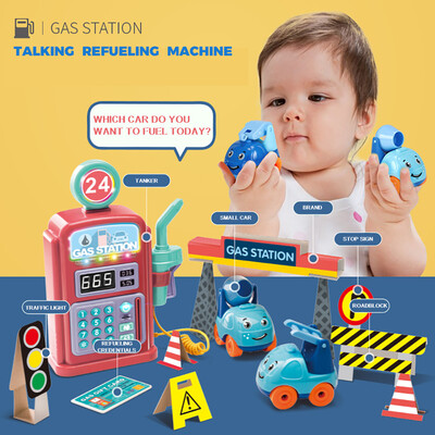 

Tailored Childrens Simulation Gas Station Scene Model Toys And Sound And Light Children