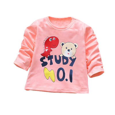 

Casual Boys Girls Autumn Spring Cartoon Cotton T-shirt Children Clothes Baby Long Sleeve Tops Tees Blouse