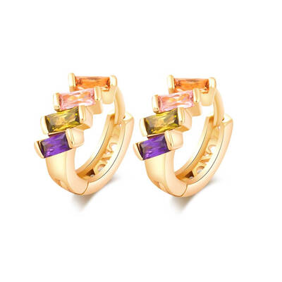 

1 Pair Women Girls Stud Earrings Crystal Hinged Hoop Earrings for Wedding Party Christmas Valentine