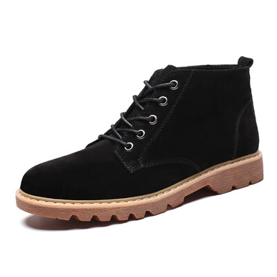 

Mens Boots Genuine Leather Martin Boots Fashion Lace Up Shoes Casual Breathable Grey Black Brown Size 38-46