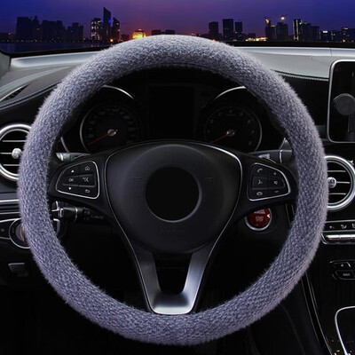 

Universal Black Warm Soft Plush Car Auto Steering Wheel Cover 37-38CM For Winter