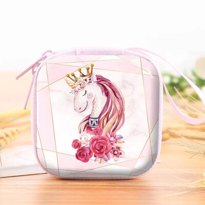 

Unicorn Alpaca Mini Handbag Cute Simple Style Headphones Box Small Wallet Cartoon Coin Change Purse
