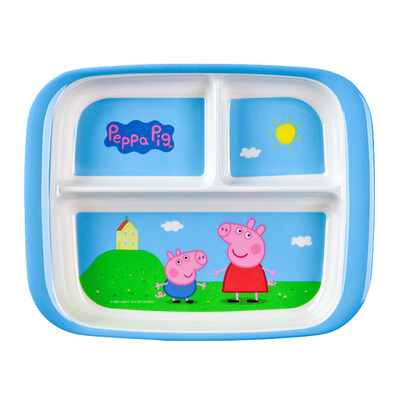 

Wuhe WUHE Piggy Peggy Childrens Three Fruit Plate Dinner Plate Anti-fall Baby Food Tableware PQ-0121