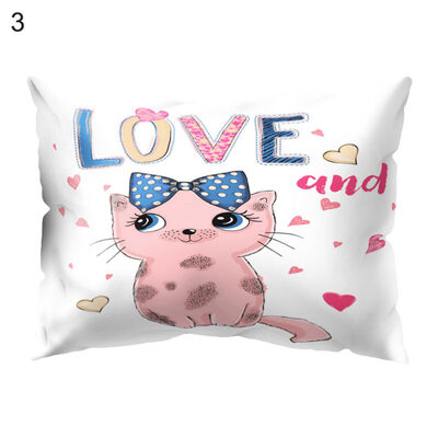 

Cute Cartoon Cat Printed Cushion Cover Throw Pillow Case Home Sofa Car Bed Decor