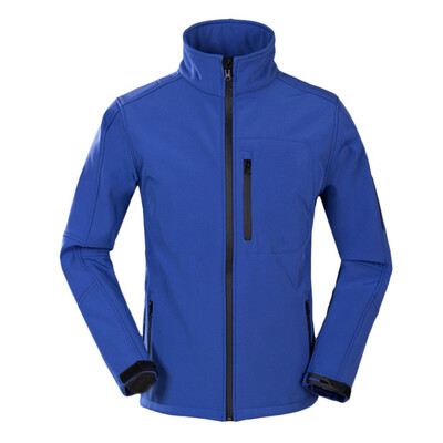 Toponeto Men Winter Zipper Pocket Softshell Windproof Waterproof Soft Coat Shell Jacket