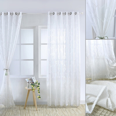 

Fashion 12pcs White Grey 2M25M27M Sheers Curtain Voile Slot Lined Net & Voile Curtain with Tie Back