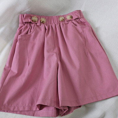 

Women Casual Wide Leg Shorts Simple Solid Color Elastic Waist Shorts Summer Casual High Waist Pockets Hot Short Pants