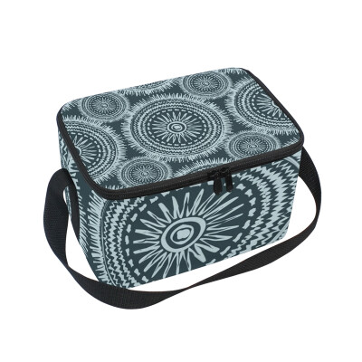 

ALAZA Lunch Box Insulated Ethnic Boho Pattern Lunch Bag Large Cooler Tote Bag for Men Women