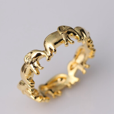 

Trendy Ring Elephant Shape Gold Ring Retro Novelty Width Punk Silver Shape Silver Silver Ring