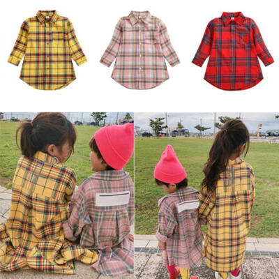

Toddlers Newborn Boys Girl Kids Plaid Coat Top Long Sleeve Outwear Clothes Set