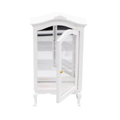 

YIWULA112 Dollhouse Miniature Wood Display Cupboard Cabinet Shelf Showcase