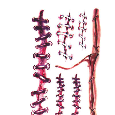 

New Halloween Zombie Scar Tattoo with False Knot Blood Makeup Halloween Decoration Wound Scary Blood Injury Waterproof Sticker