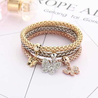 

3 Pcs set Bracelet of Women New Arrival&Cute Butterfly Pendant Bracelet of Women Bangle Wholesale
