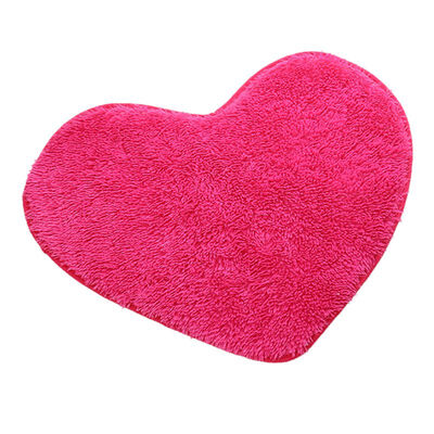 

Anti-Skid Fluffy Shaggy Area Rug Carpet Home Bedroom Bathroom Floor Door Mat Candy Color Anti-Slip Heart-shape Home Textile Rug