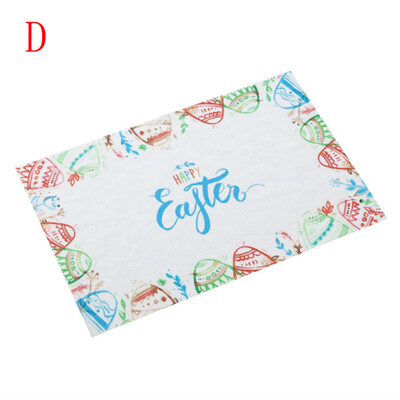 

Toponeto Easter Funny Bunny Bottom&Colorful Eggs Placemats Holiday Non Slip Heat-Resistant