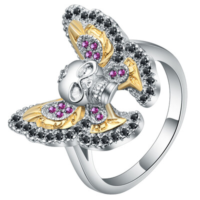 

Ring Zircon Fashion Unique Crystal Punk Diamond Creative New Rings Butterfly Gold Gift Powder