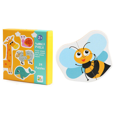 

Siaonvr Kids Baby Wooden Wood Animal Cognition Puzzle Fruit Learning Educational Toy