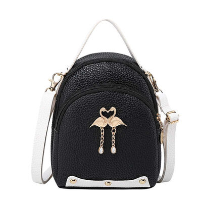 

Fashion Women Color Block Litchi Grain Swan Backpack Shoulder Bag Handbag Pouch