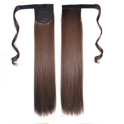 

Gobestart Real New Clip In Human Hair Extension Straight Pony Tail Wrap Around Ponytail