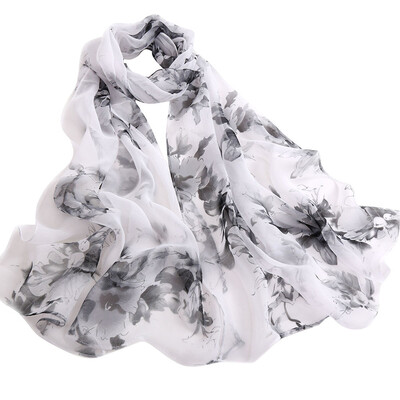 

Gobestart Fashion Women Peach Blossom Printing Long Soft Wrap Scarf Ladies Shawl Scarves