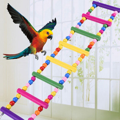 

Gobestart Bird Swing Wooden Bridge Ladder Climb Cockatiel Star Bird Toy Pet Toys