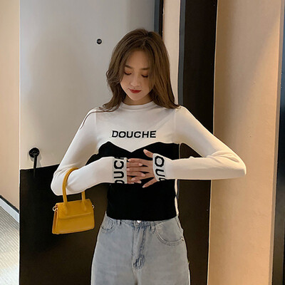 

Women Autumn Winter Half High Collar Sweater Korean Knitted Slim Fit Elegant Ladies Long Sleeve Bottoming Jumpers