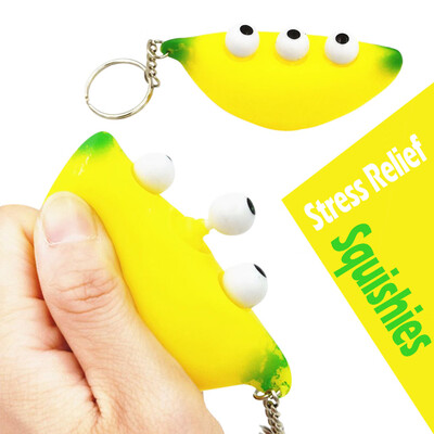 

YIWULABanana Keychain Stress Reliever Scented Super Slow Rising Kids Squeeze Toy