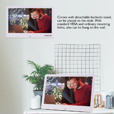

Andoer 125 Inch Digital Photo Frame Narrow Border 1366768 High Resolution EDP Wide Viewing Angle Display Support Music Video Clo