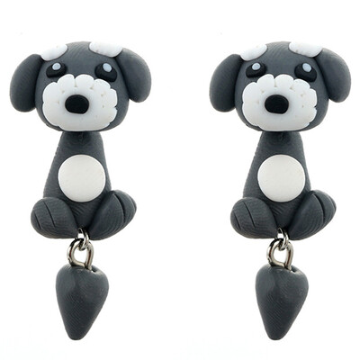 

1 Pair Fashion Creative Earring For Women Cute Animal Dog Cat Pottery Earrings
