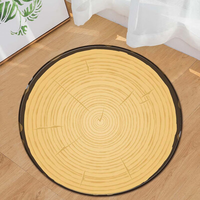 

Toponeto Wood Grain Kids Play Round Carpet Home Area Rug Living Room Floor Yoga Mat
