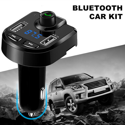 

Car Kit Bluetooth MP3 Player FM Transmitter Hands-free Call Wireless with Dual USB Car Charger