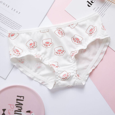 

2019 Summer Womens New Fashion Design Mid Rise Seamless Cotton Underwear Briefs Cartoon Print Cute Lingerie Ladies Underpants