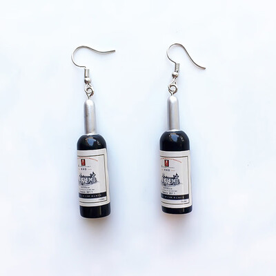 

Funny Simulation Wine Bottle Earrings Personality Punk Earrings Gift Trendy