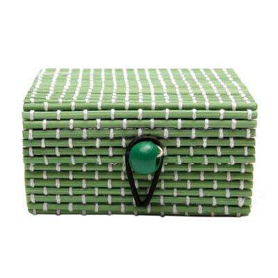 

Square Bamboo Ring Necklace Earrings Bamboo Wooden Case Jewelry Storage Boxes Holder Gift