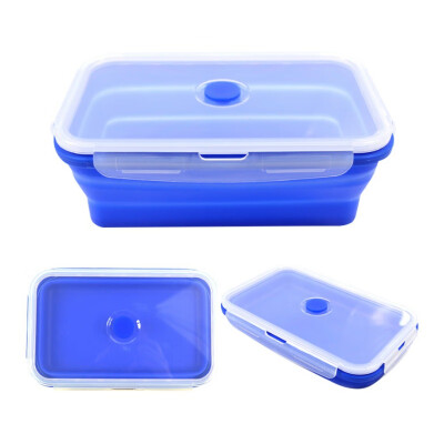 

Kitchen Folding Silicone Lunch Box Food Storage Container Microwave Tableware Portable Household Outdoor Food Fruit Organizer