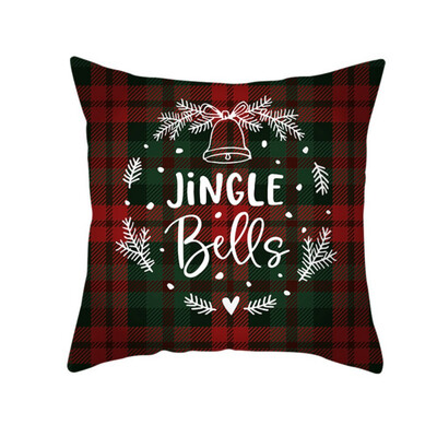 

177in Double-sided Decorative Christmas Theme Checked Throw Pillow Case Red Green Black Plaid Cushion Cover for Sofa Car Home