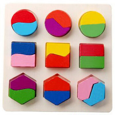 

Tailored Kids Baby Wooden Geometry Building Blocks Puzzle Early Learning Educational Toy