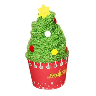 

Christmas Gift Lovely Cotton Christmas Tree Santa Snowman Style Christmas Gift Cake Towel 30x30cm Christmas Decoration