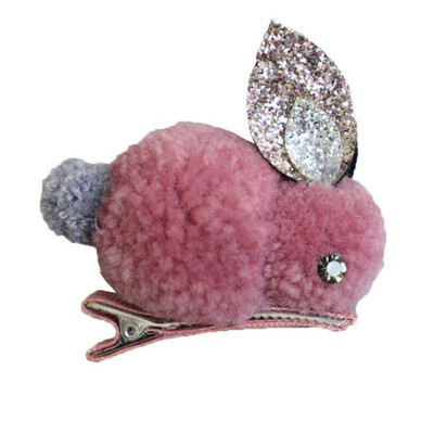 

Baby Kids Girls Hairpin Hair Accessories Baby Girls Three-dimensional Plush Bunny Hairpin Length 8Cm&13Cm