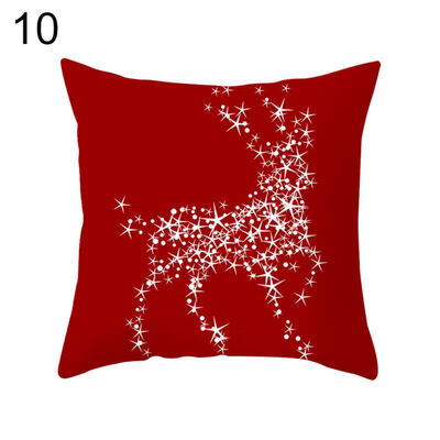 

Merry Christmas Elk Star Cushion Cover Pillow Case Home Office Sofa Chair Decor